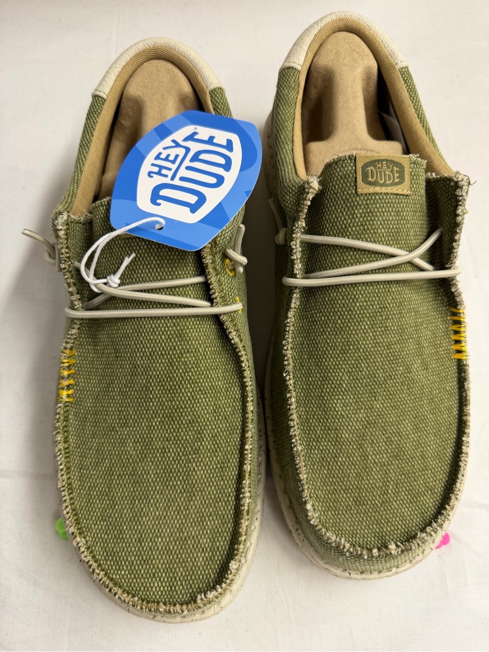 Hey Dude Olive Green Canvas Slip-On Loafers for Men